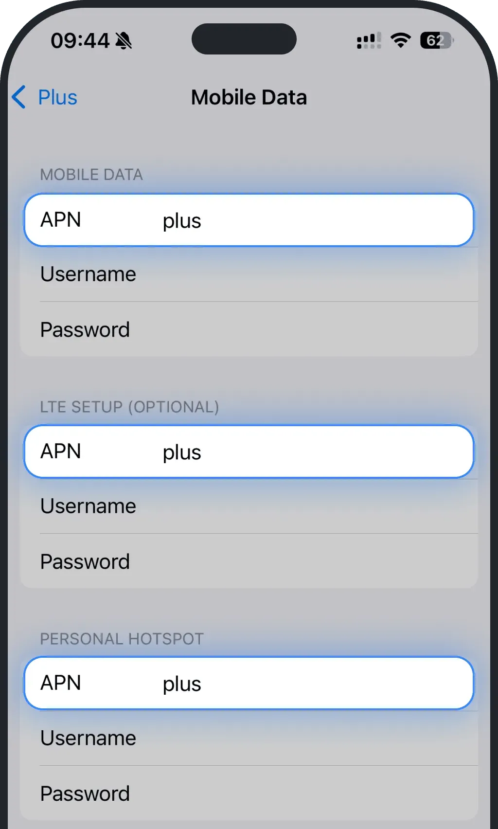 APN into all APN fields screenshot