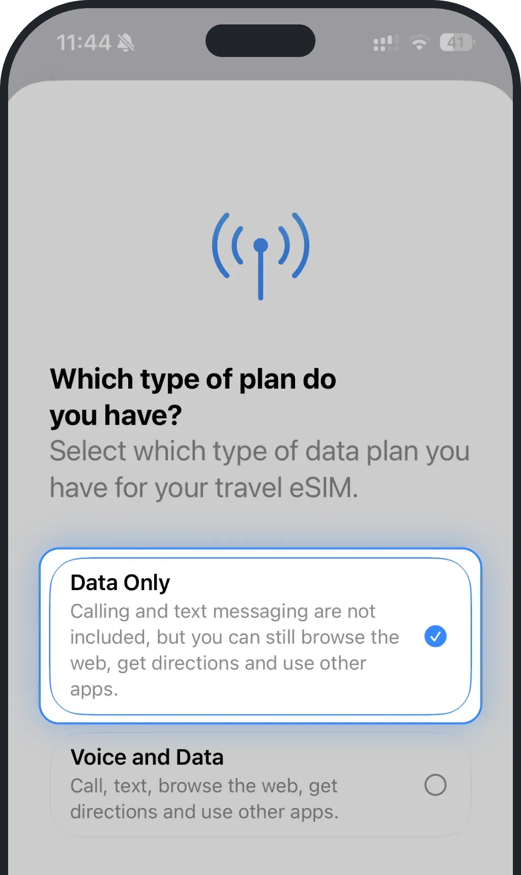 Data screen