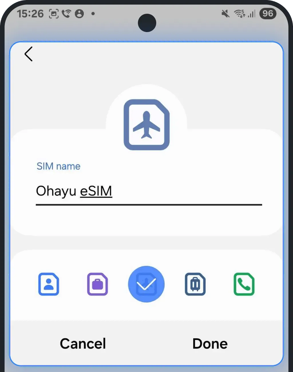 Rename it to a recognizable name (e.g. Ohayu eSIM)..png