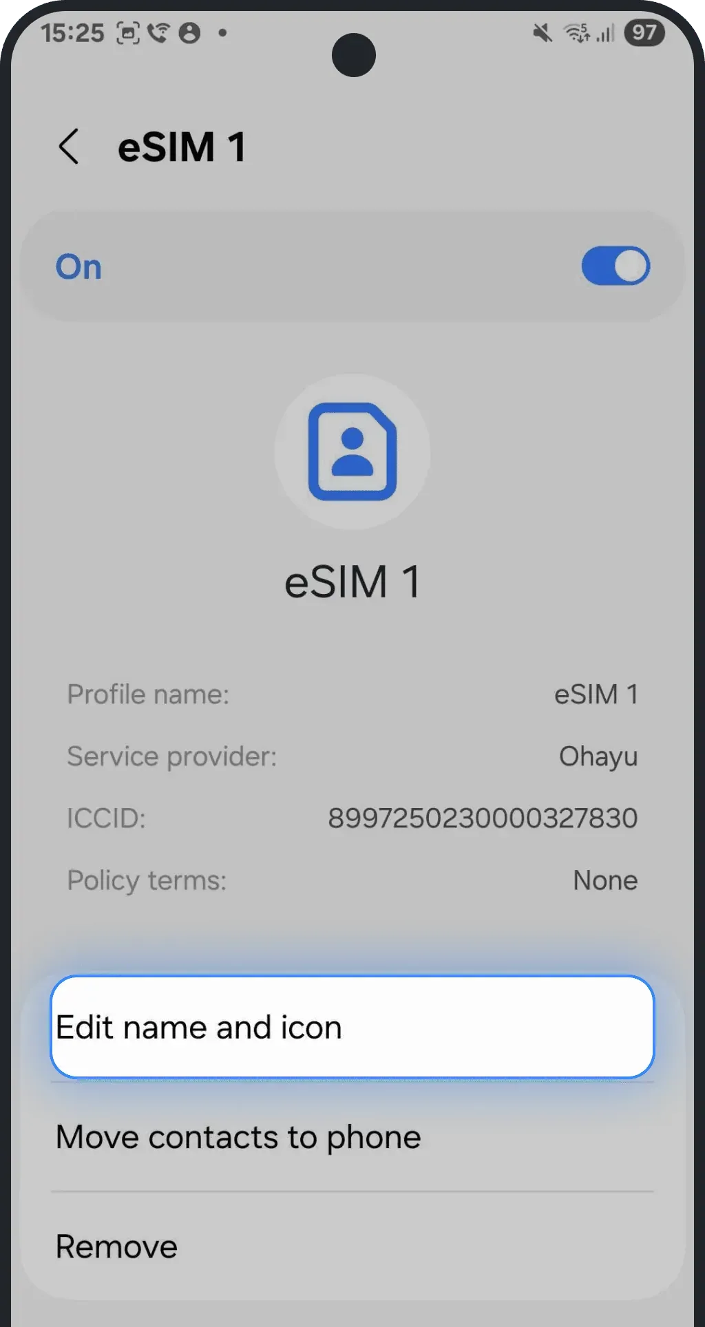 Tap "Edit name and icon"