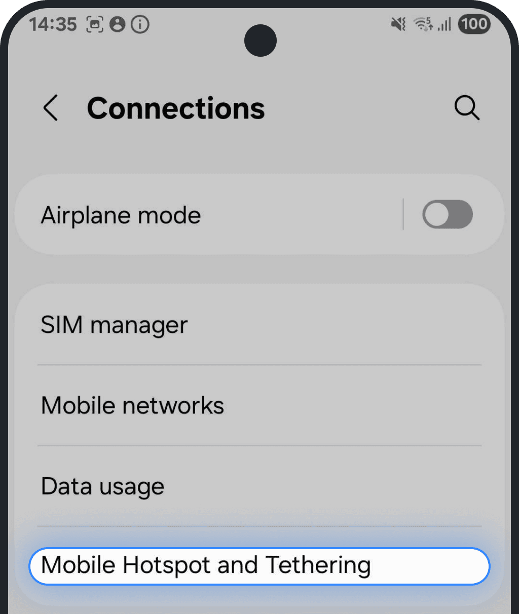 Tap Mobile Hotspot and Tethering on Android screenshot