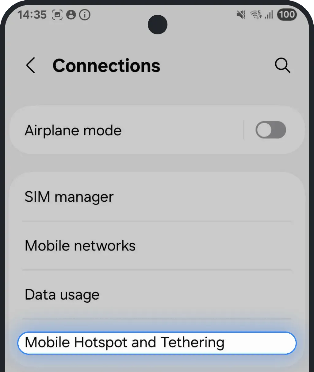 Tap Mobile Hotspot and Tethering on Android screenshot