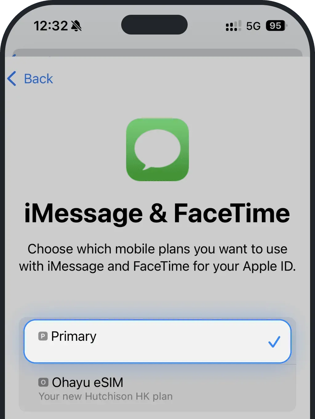 your personal SIM for iMessage & Facetime to keep using your phone number. Your eSIM is for data only.png